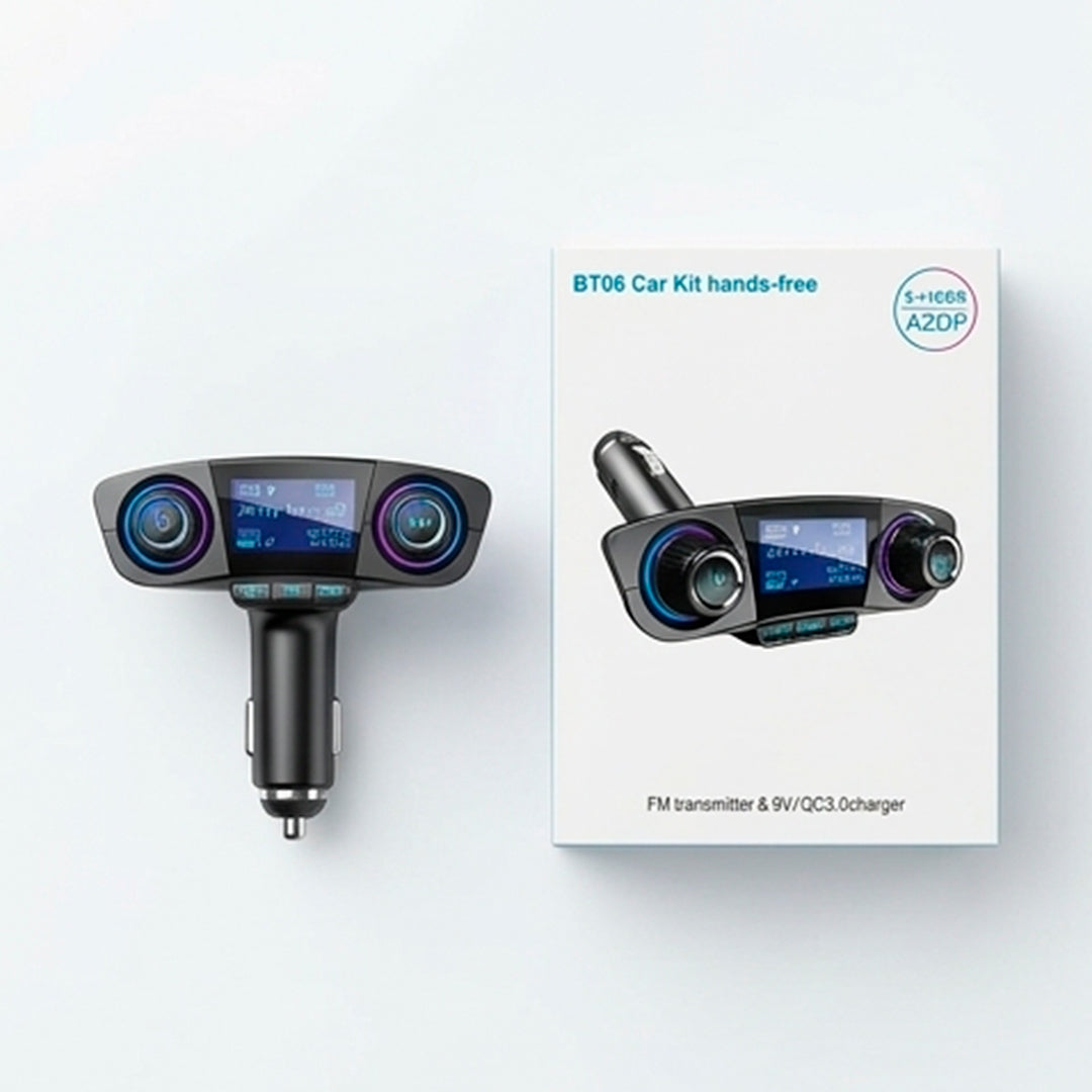 Transmisor para carro, FM y Bluetooth