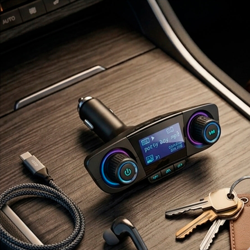 Transmisor para carro, FM y Bluetooth